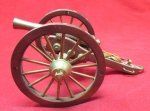 US Mid-20th Century Toy Civil War Cannon, Wood & Brass