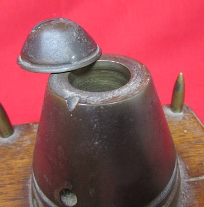  British WWI Trench Art Ink Well, Doughboy Souvenir Named — image 3