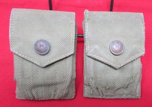  US Pre WWI, Garrison Belt Eagle Snap Magazine Pouch Set, MILLS — image 2