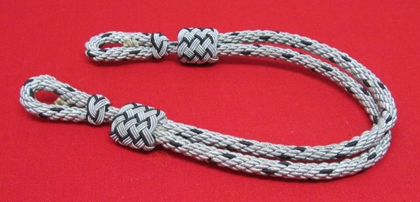  German WWII Black & Silver Officers Hat Chincord — image 2