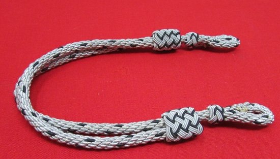  German WWII Black & Silver Officers Hat Chincord — image 3