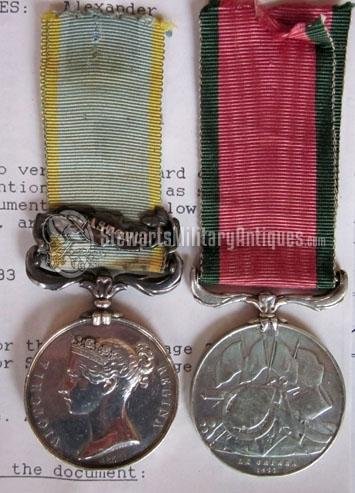  British Crimea Medal Pair, Pte Alexander Ross, 2923, 93rd Highlanders, Wounded Sebastopol — image 2