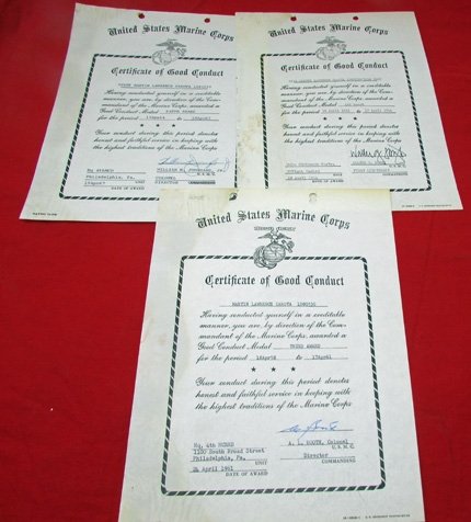  US Korean War, Vietnam War, USMC Good Conduct Medal & Document Lot — image 7