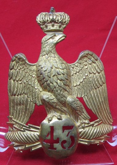  French Second Empire M1860 Shako Plate, 43rd Regiment — image 2