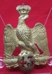 French Second Empire M1860 Shako Plate, 43rd Regiment
