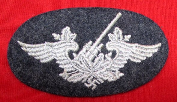  German WWII, Luftwaffe Flak Artillery Sleeve Insignia — image 2