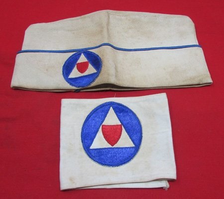  US WWII Civil Defense Auxiliary Police Hat & Armband — image 2