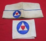 US WWII Civil Defense Auxiliary Police Hat & Armband