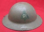 US WWI 91st Infantry Division Doughboy Helmet, Complete, Wilmer Eyeshield …