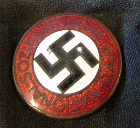  German WWII NSDAP Banner & Party Badge, Double Sided, GI Identified Souvenir — image 6