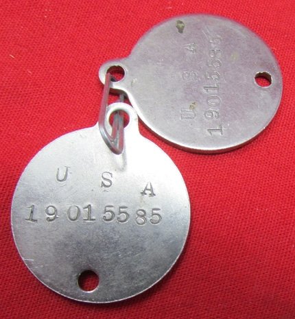  US Pre-WWII, M1924 Dogtag Set, Matched Pair — image 2