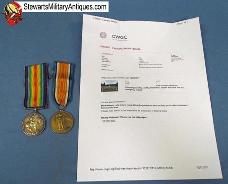  British, WWI War Medal-Victory Medal Casualty Pair ASC — image 2