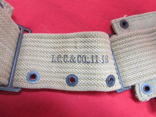  US WWI Mounted Rifle Cartridge Belt & .45 Magazine Pouch, L.C.C.& Co.1918 — image 5