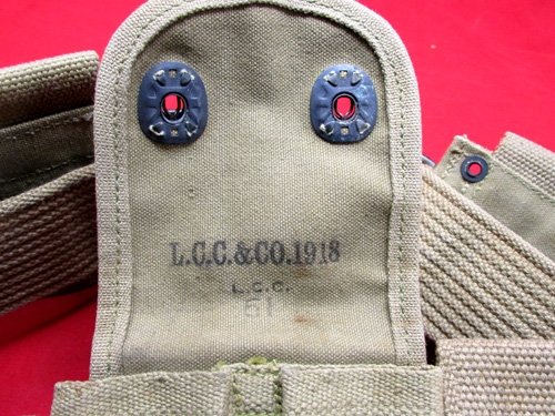 US WWI Mounted Rifle Cartridge Belt & .45 Magazine Pouch, L.C.C.& Co.1918 — image 6