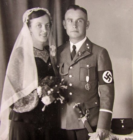  German WWII SA -Man and his Bride RPC, 1937 — image 4