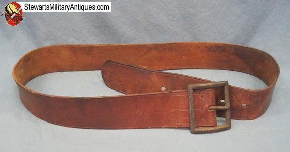  US Pre WWII Army Enlisted Leather Garrison Belt, JQMD 1938 — image 2