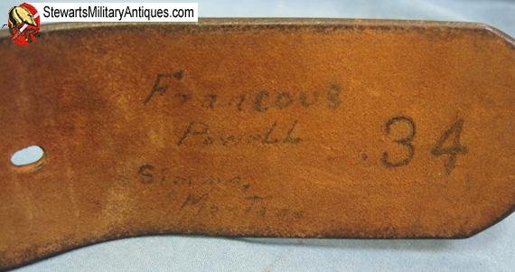  US Pre WWII Army Enlisted Leather Garrison Belt, JQMD 1938 — image 4