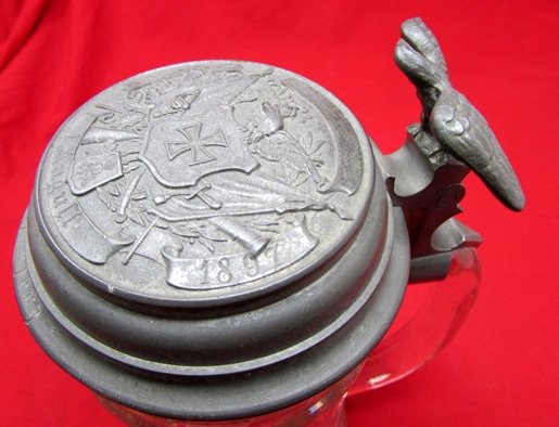  German Franco Prussian War, Heavy Glass Beer Stein — image 4