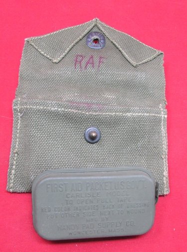  US WWII Carlisle Bandage & Dark OD Pouch, Airtress Midland 1944 — image 4