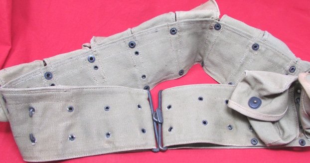  US WWI M1917 10 Pocket Enlisted Medical Belt, Green Canvas — image 2