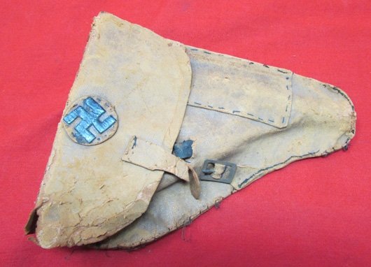  US WWII, Child's Homemade Toy Luger Pistol & Holster — image 2