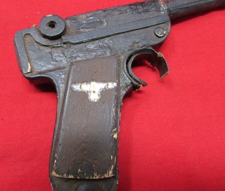  US WWII, Child's Homemade Toy Luger Pistol & Holster — image 5
