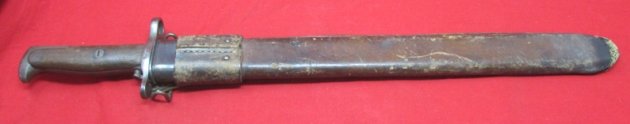  US  WWI, M1905 Bayonet & 2nd Model Leather Scabbard, SA 1918 — image 2