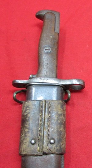  US  WWI, M1905 Bayonet & 2nd Model Leather Scabbard, SA 1918 — image 3