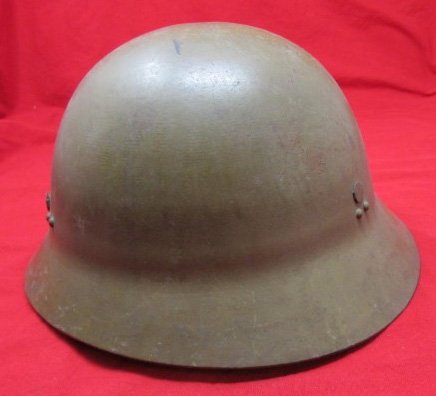  Japanese WWII Civil Defense Helmet, With Liner and Label — image 3