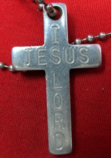  US Post WWII Dog tag & Christian Cross, NV Boot Camp Graduate — image 3