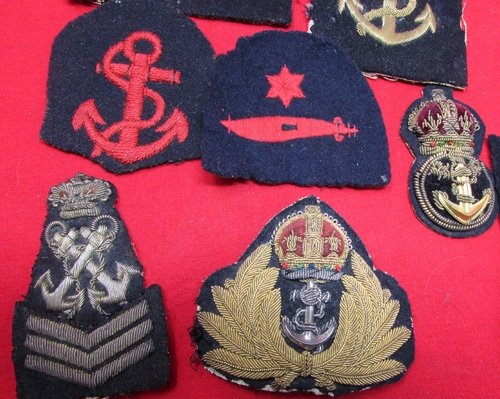  British Victorian-WWII 8 Piece Cloth Royal Navy Insignia Lot — image 3
