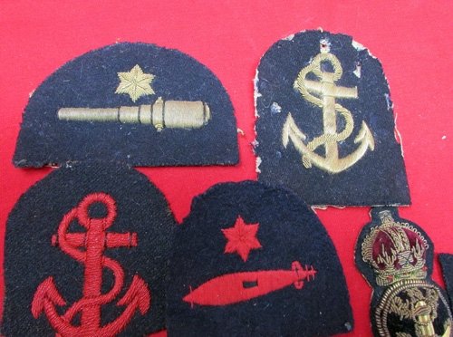  British Victorian-WWII 8 Piece Cloth Royal Navy Insignia Lot — image 4
