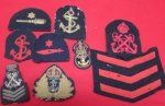 British Victorian-WWII 8 Piece Cloth Royal Navy Insignia Lot