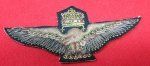 Hungarian WWII Bullion Wire Pilot Wings, Inscribed Reverse