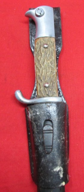  German WWII Wehrmacht Dress Bayonet, Faux Stag Grips, Frog — image 3