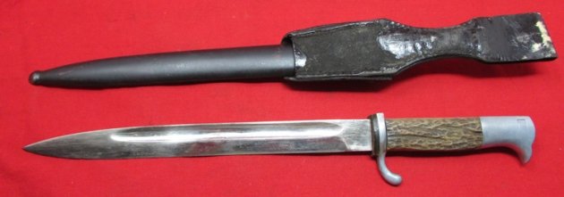  German WWII Wehrmacht Dress Bayonet, Faux Stag Grips, Frog — image 5