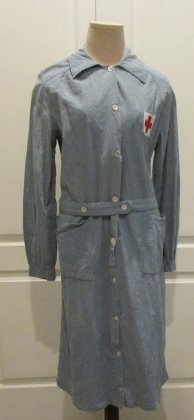  US WWII American Red Cross Dress, Blue Crepe Material — image 2