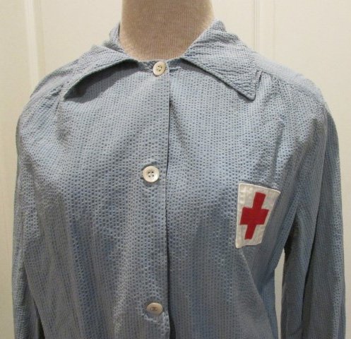  US WWII American Red Cross Dress, Blue Crepe Material — image 3