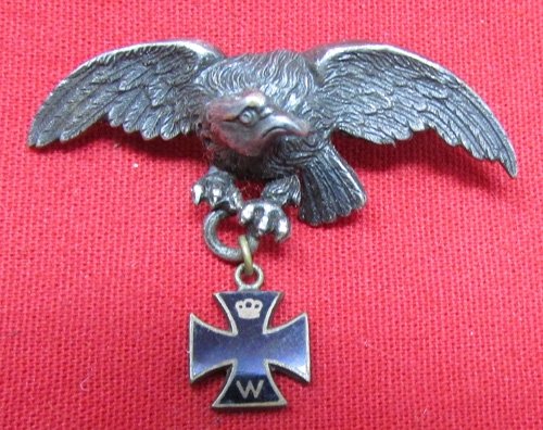  German WWI Patriotic Eagle, Iron Cross Pin — image 2