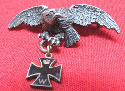  German WWI Patriotic Eagle, Iron Cross Pin — image 3