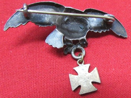  German WWI Patriotic Eagle, Iron Cross Pin — image 4