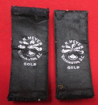  US WWI-WWII War Era, Artillery Lt. Colonel Shoulder Straps, Meyer, Wash. D.C. — image 3