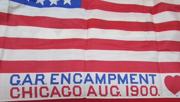  US Post Civil War,  GAR National Encampment Souvenir Flag, Chicago 1900 — image 3