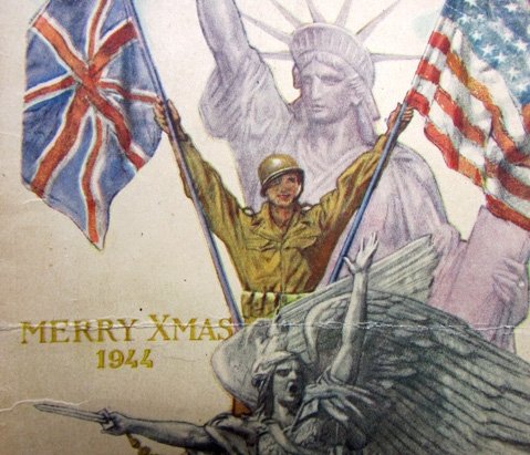  US WWII French-Made Christmas Card, Mailed from France November 20, 1944 — image 3