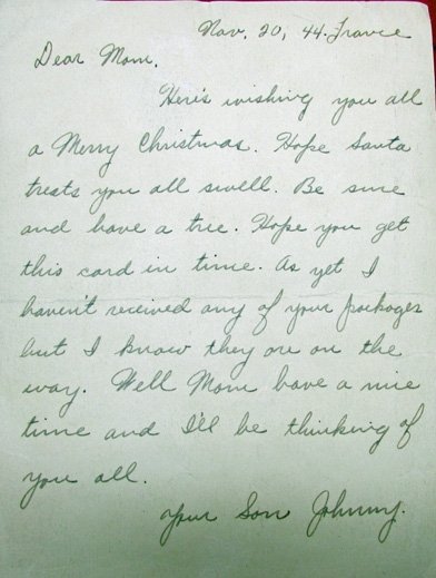  US WWII French-Made Christmas Card, Mailed from France November 20, 1944 — image 4