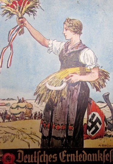  German WWII Postcard, 1933 Harvest Festival Greeting — image 3