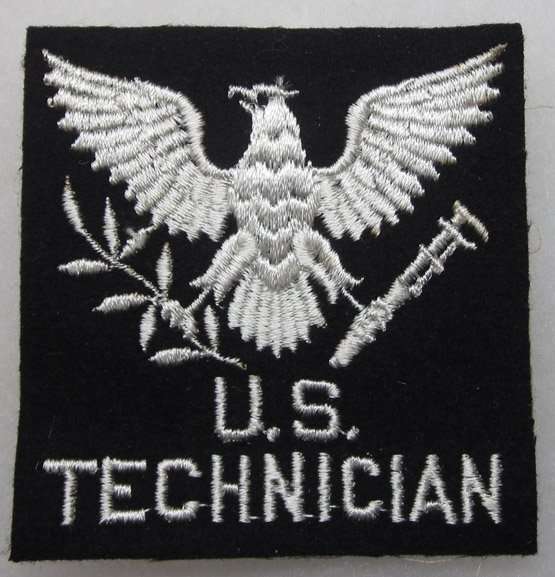  US WWII Technician SSI, White on Black — image 2