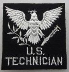 US WWII Technician SSI, White on Black