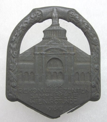  Austrian WWI Patriotic Hat Badge, Convalescent Collection Point Vienna — image 2