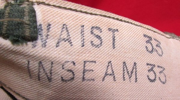  US WWII Army, Trousers, Field, Wool Serge, OD33, Phila QMD 1945 — image 4